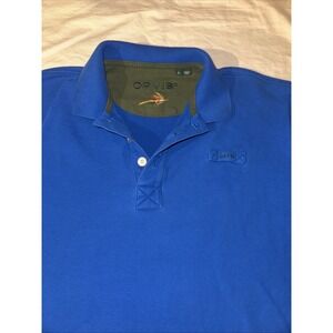 Orvis Polo Shirt Men's Large Heavy Cotton Short Sleeve Blue Fishing Polo